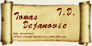 Tomas Dejanović vizit kartica